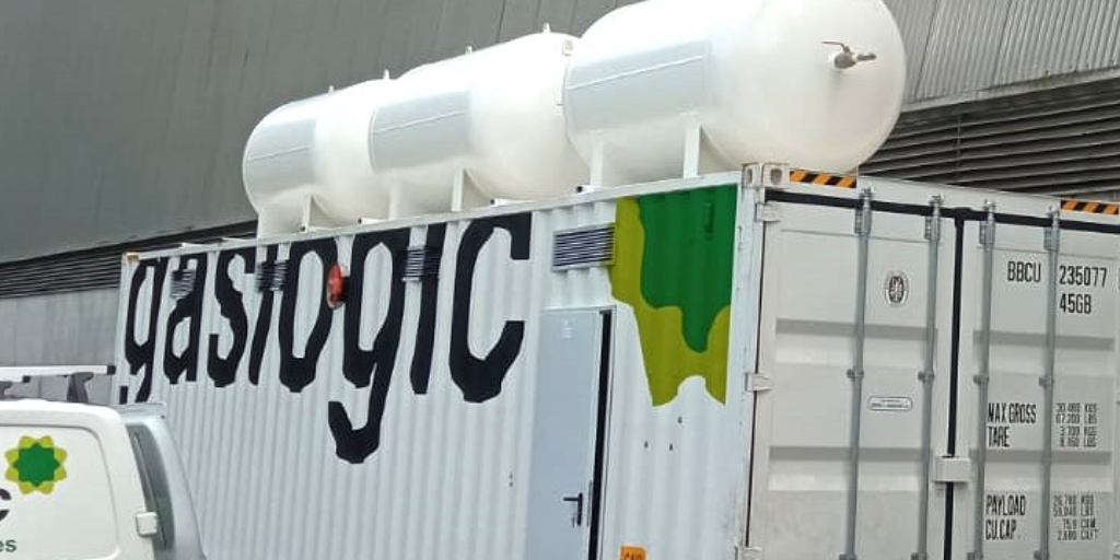 Generador de nitrógeno en contenedor Nitrogenera de Gaslogic en funcionamiento para producción in situ